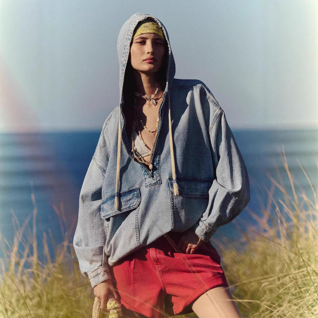 Autumn new fashion loose casual wash hooded Denim long sleeve jacket