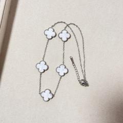 15mm double-sided four-leaf clover five-flower necklace non-fading stainless steel necklace