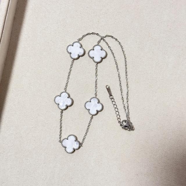 15mm double-sided four-leaf clover five-flower necklace non-fading stainless steel necklace