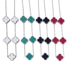 15mm double-sided four-leaf clover five-flower necklace non-fading stainless steel necklace