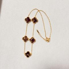 15mm double-sided four-leaf clover five-flower necklace non-fading stainless steel necklace