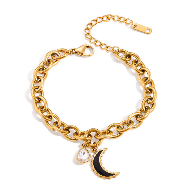 Stainless Steel Watch Strap Zircon Bracelet Light Luxury Non-Fading Jewelry for Women's