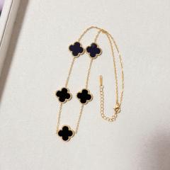 15mm double-sided four-leaf clover five-flower necklace non-fading stainless steel necklace