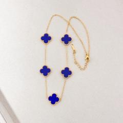 15mm double-sided four-leaf clover five-flower necklace non-fading stainless steel necklace