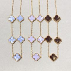 15mm double-sided four-leaf clover five-flower necklace non-fading stainless steel necklace