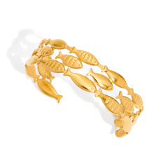 Stainless Steel Hammered Hollow Bracelet Glossy Cuff bangle