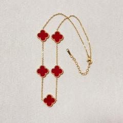 15mm double-sided four-leaf clover five-flower necklace non-fading stainless steel necklace