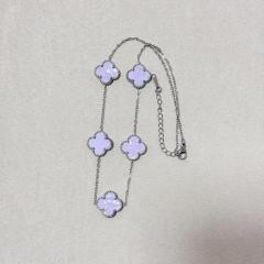 15mm double-sided four-leaf clover five-flower necklace non-fading stainless steel necklace