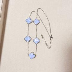 15mm double-sided four-leaf clover five-flower necklace non-fading stainless steel necklace
