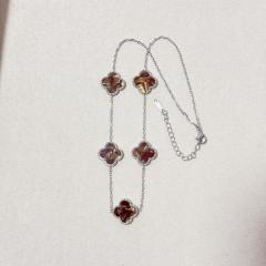15mm double-sided four-leaf clover five-flower necklace non-fading stainless steel necklace