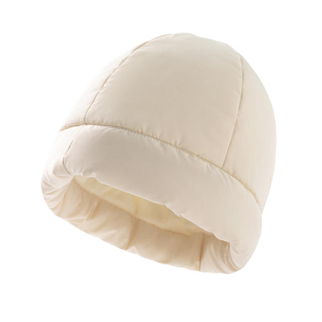 Winter down Cotton Hat Women's Winter Casual Warm Cold-Proof Liner Windproof Fleece-Lined Thickeneded Hat