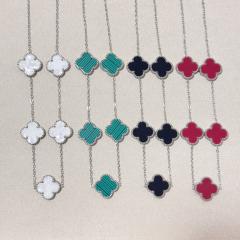 15mm double-sided four-leaf clover five-flower necklace non-fading stainless steel necklace