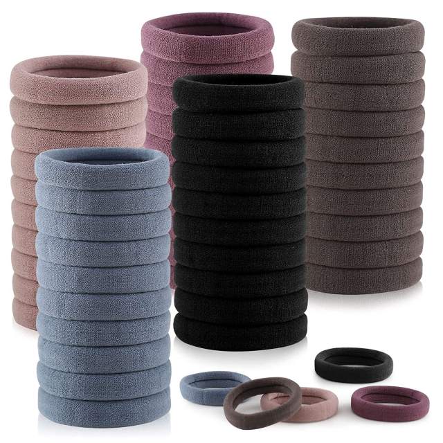 100 Pack Korean Style Simple Colorful Seamless Headline Rope hair band hair ties