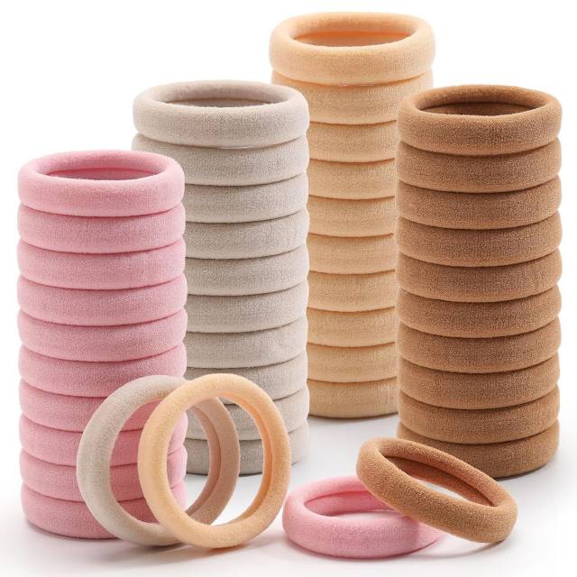 100 Pack Korean Style Simple Colorful Seamless Headline Rope hair band hair ties