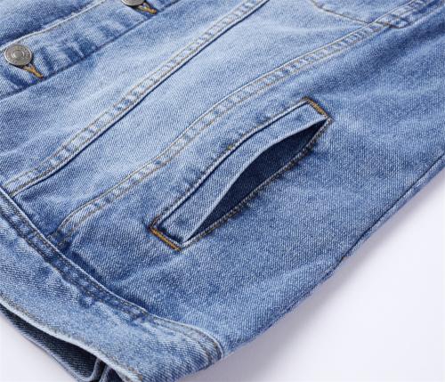 Autumn Side Slit Pocket Denim Slim-fit Ordinary Cotton casul vest for men