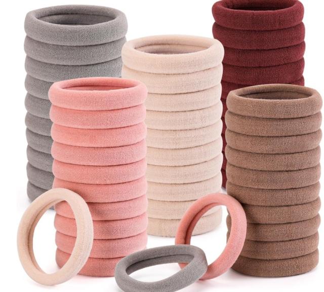 100 Pack Korean Style Simple Colorful Seamless Headline Rope hair band hair ties