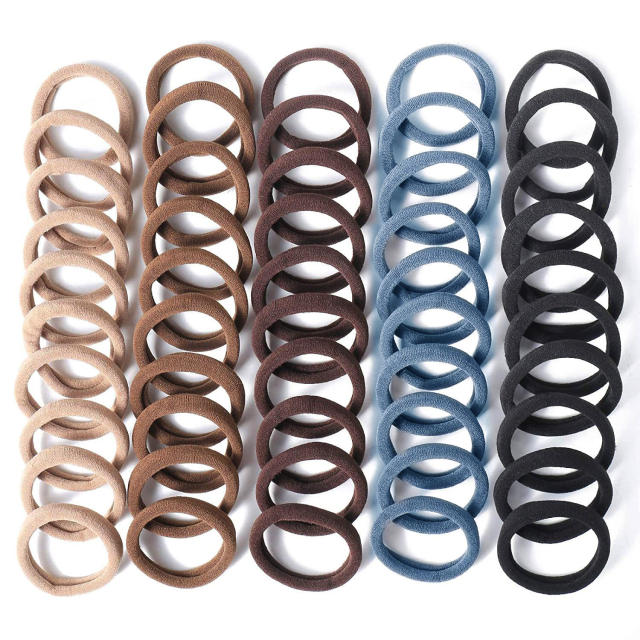 100 Pack Korean Style Simple Colorful Seamless Headline Rope hair band hair ties