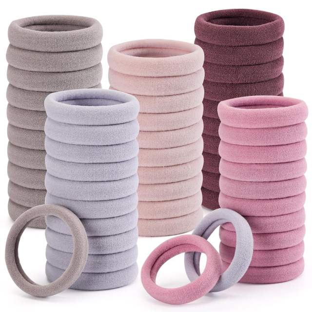 100 Pack Korean Style Simple Colorful Seamless Headline Rope hair band hair ties