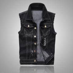 Denim Vest Men's Korean Style Slim-Fit light blue Vest