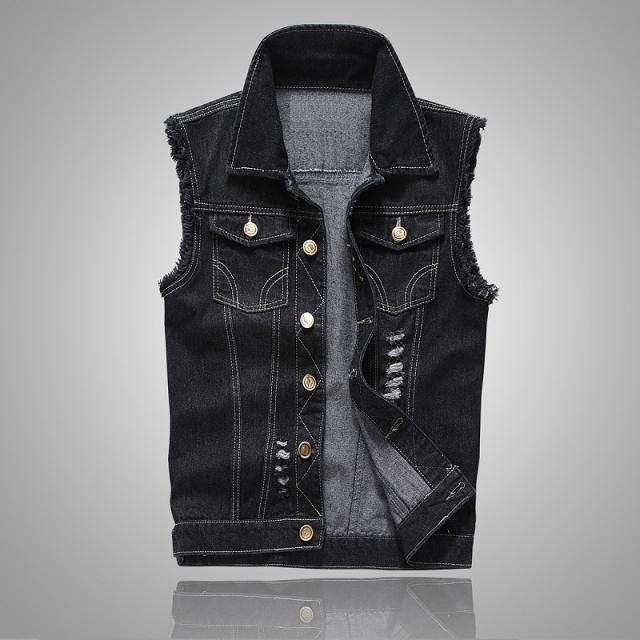 Denim Vest Men's Korean Style Slim-Fit light blue Vest