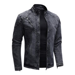 New Men's Denim Jacket Fashionable Jacket Casual Stretch Washed Denim Jacket