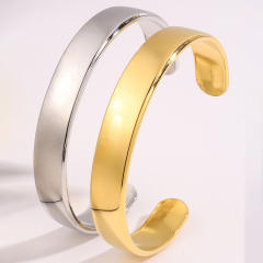 18KG smooth design cuff bangle stainless steel bracelet
