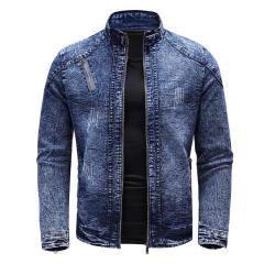 New Men's Denim Jacket Fashionable Jacket Casual Stretch Washed Denim Jacket