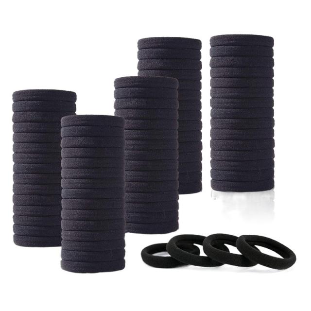 100 Pack Korean Style Simple Colorful Seamless Headline Rope hair band hair ties