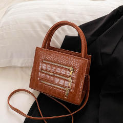 zipper decoration winter new fashion simple solid color handbag