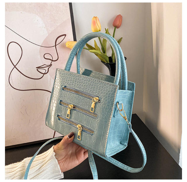 zipper decoration winter new fashion simple solid color handbag