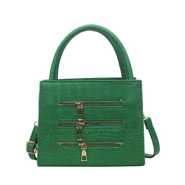 zipper decoration winter new fashion simple solid color handbag