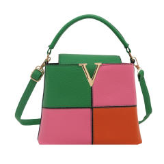 Fashion Commuter Handbag 2025 New Color-Blocking Simple Texture handbag bucket bag