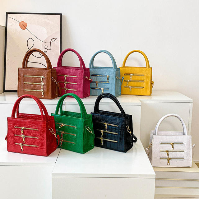 zipper decoration winter new fashion simple solid color handbag