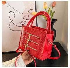 zipper decoration winter new fashion simple solid color handbag