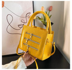 zipper decoration winter new fashion simple solid color handbag