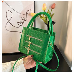 zipper decoration winter new fashion simple solid color handbag