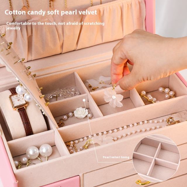 large-capacity jewelry box portable jewelry box