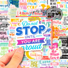 50pcs new inspirational text stickers English short sentence personality cup sticker