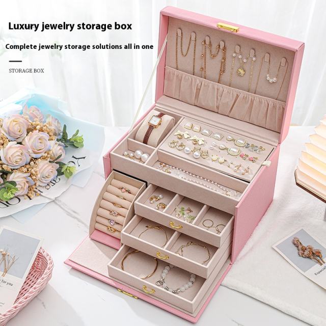 large-capacity jewelry box portable jewelry box