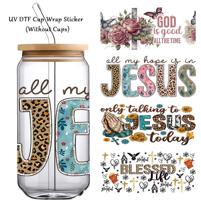 Hot UV Transfer Sticker Glass Crystal Label Crystal Sticker 16oz Glass Cup Waterproof Scratch-resistant Sticker