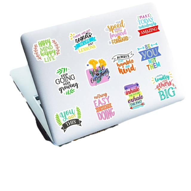 50pcs new inspirational text stickers English short sentence personality cup sticker