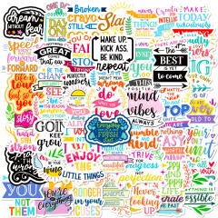 50pcs new inspirational text stickers English short sentence personality cup sticker
