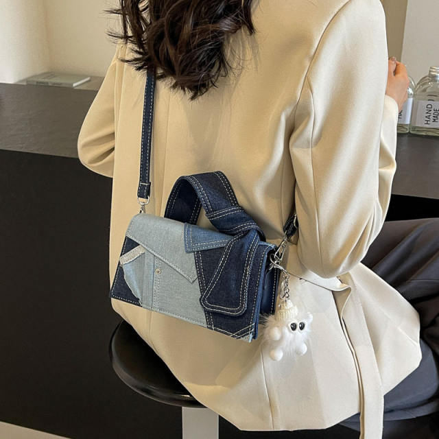 Denim Handbag Women's New All-match Crossbody Bag small square bag purse bag