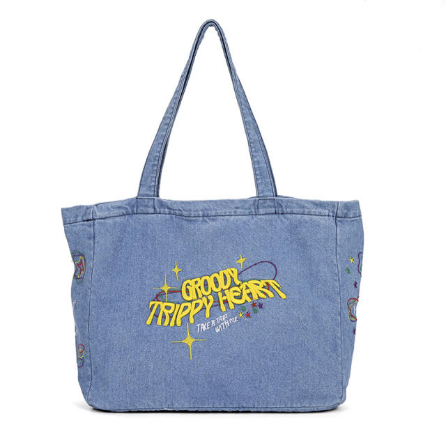 New fashion denim bag ladies casual bg large capacity all-match tote bag