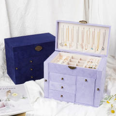 Storage Jewelry Box 2025 New Multi-Layered Necklace Ring Bracelet Large-Capacity Jewelry Box