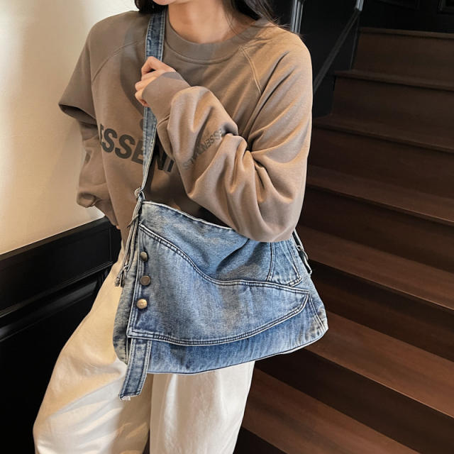Denim Bag Women's 2025 Retro Crosbody Bag Commuter Large Capacity Tote Bag