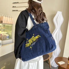 New fashion denim bag ladies casual bg large capacity all-match tote bag
