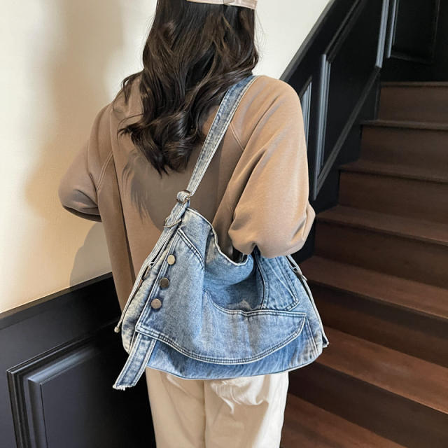 Denim Bag Women's 2025 Retro Crosbody Bag Commuter Large Capacity Tote Bag