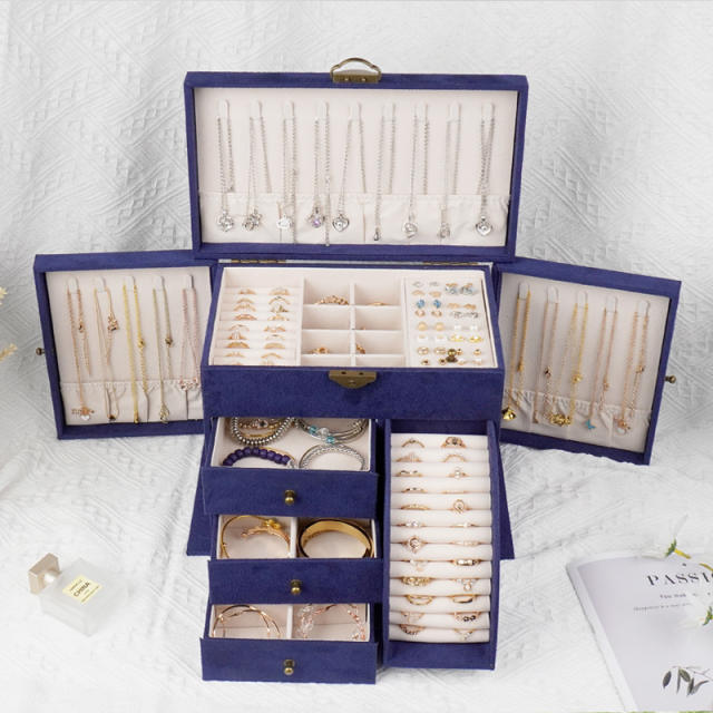 Storage Jewelry Box 2025 New Multi-Layered Necklace Ring Bracelet Large-Capacity Jewelry Box