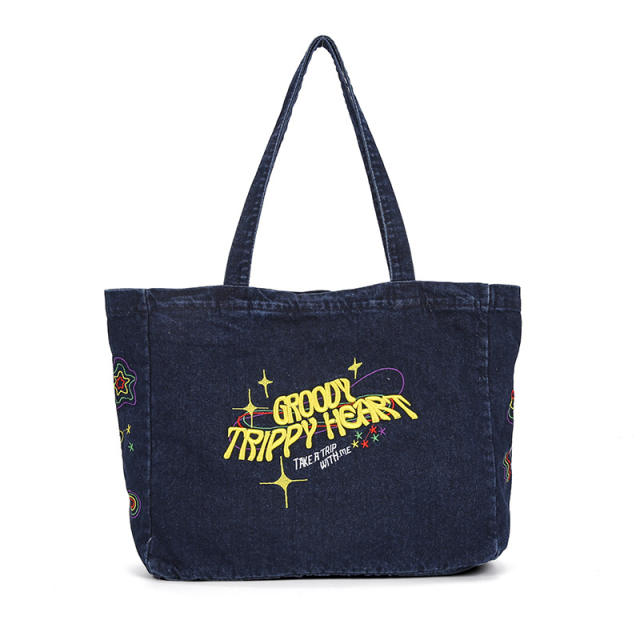 New fashion denim bag ladies casual bg large capacity all-match tote bag